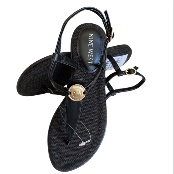 Nine West Dayna Sandals Black NWT - Picture 1 of 5